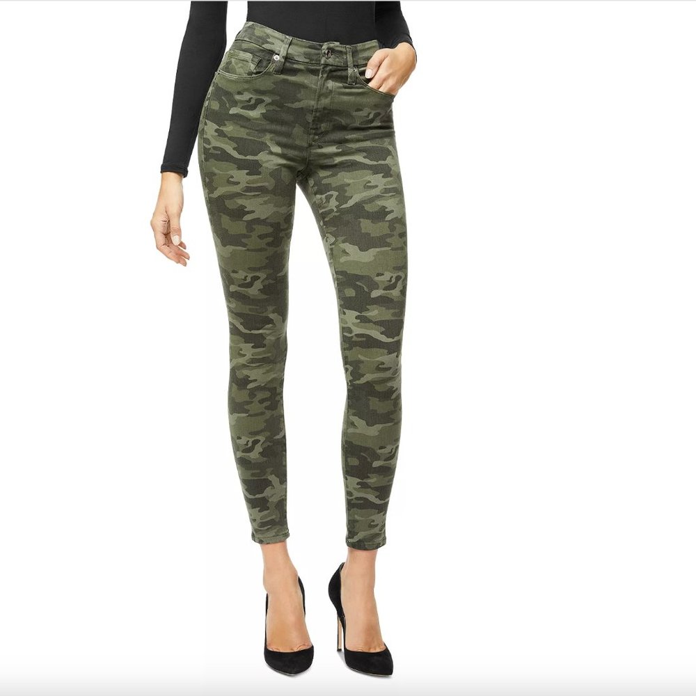 Good American Good Waist Camo Skinny Jeans, Size 25